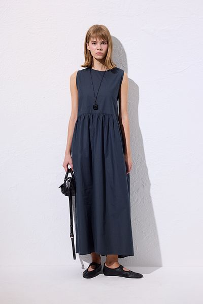 Manuka ROCHIE POPLIN CU REGLARE BĂRĂ ALBASTRU ÎNCHIS