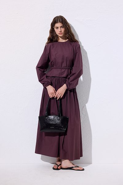 Manuka Pilified Wide Skirt Plum