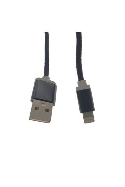 OEM USB 2.0 cable compatible with lightning connector, textile sheath, 100cm, black