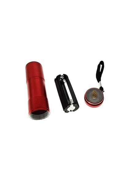 ESPERANZA Flashlight with 9 LEDs, Esperanza ALTAIR, aluminum body, length 90mm, 3xAAA, red
