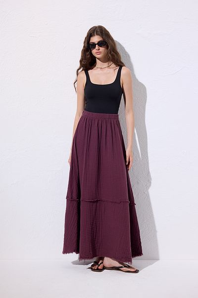Manuka Muslin Fold Wide Skirt Murdum