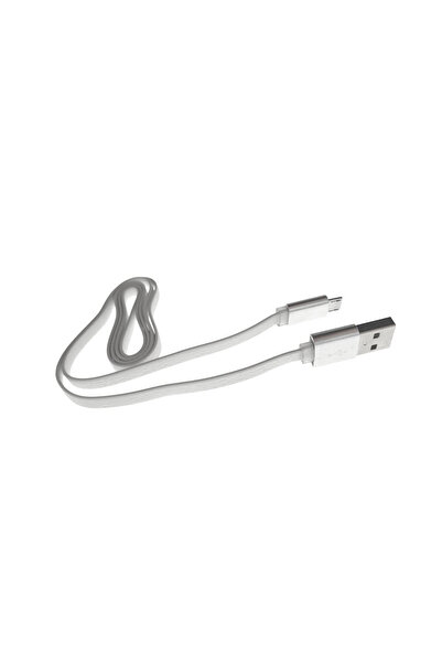 OEM Cablu USB 2.0 la microUSB,80 cm, plat, cauciucat, alb
