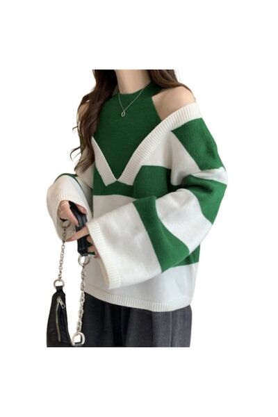 OEM Hanorac cu maneci lungi, alb-verde