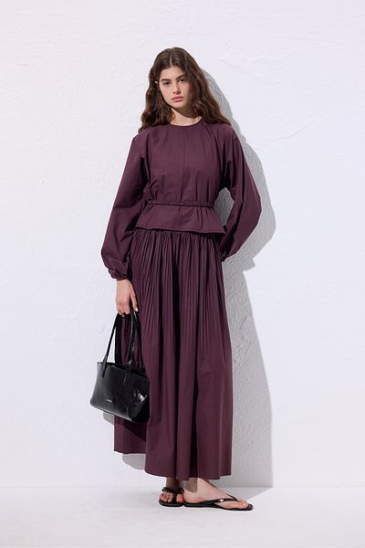 Manuka Pilified Wide Skirt Plum