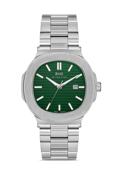 RMS Zeitmeister Rms.1.Ag1614.06 Crystal Glass Steel Cord Steel Case 5 Atm Water Resistant Metallic Ren