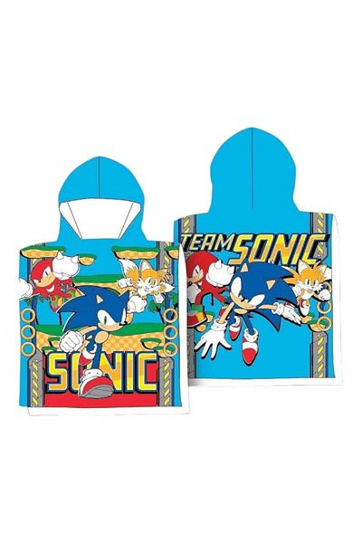 Sonic Children's bath towel, poncho type, 100% cotton, multicolor, 55x110 cm, So fun, Sonic