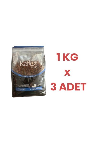 Reflex Plus Somonlu Mini Ve Küçük Irk Yetişkin Köpek Maması 1 Kgx3 Adet