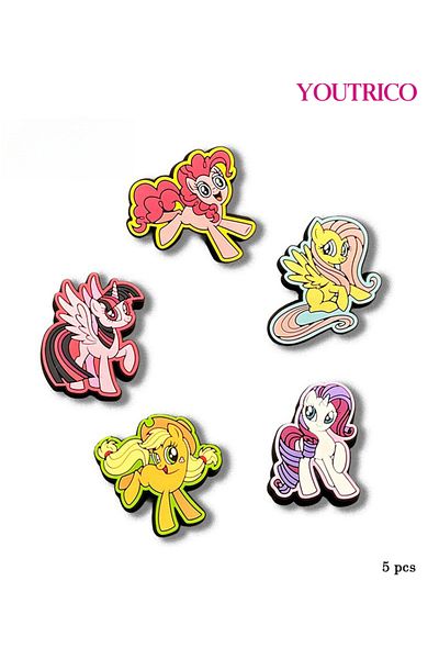 Youtrico 5pcs Cute Cartoon Jibbitz Charms for Crocs - Playful Slipper Ornament Set