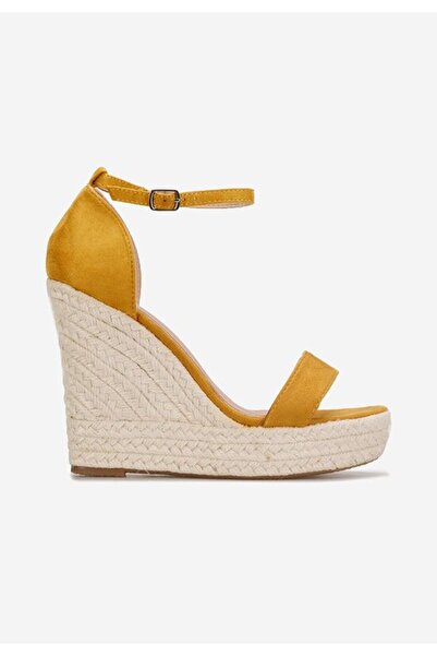 B T Shoes Dajana yellow espadrille platform sandals