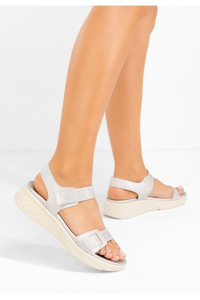 B T Shoes Sandale cu talpa ortopedica Adavana argintii