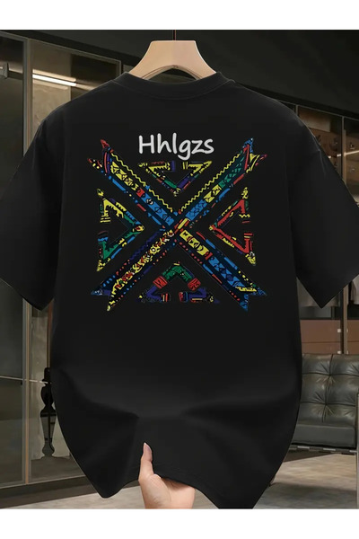 AEMİ Tricou unisex HHLGZS cu decolteu oversize imprimat