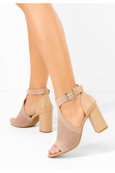 B T Shoes Elyzea khaki chunky heel sandals