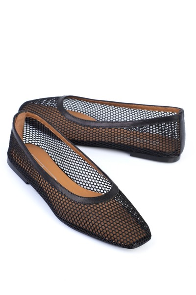 KARVENSHOES Balerini din piele naturală cu plasă