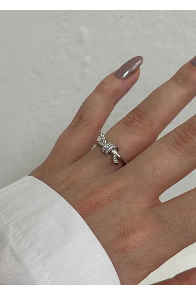 KİLİGİSTANBUL Zircon Stone Knit Ring (Size Adjustable)