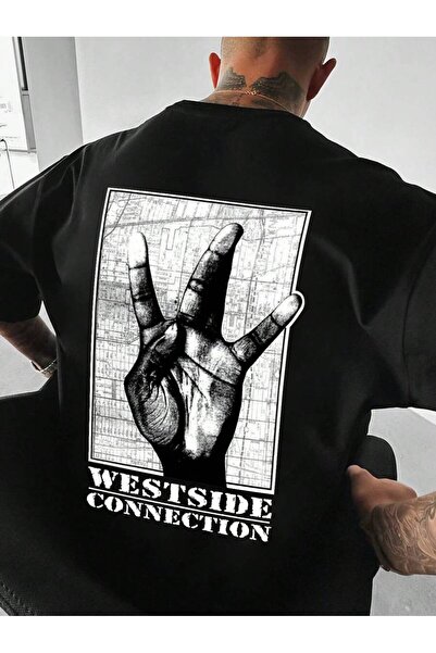 Generic Brand Tricou cu imprimeu animat WEST COAST EL, mărime mare