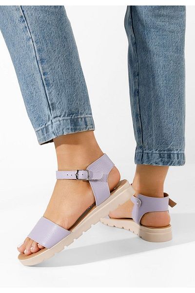 B T Shoes Sandale piele naturala Zeraha mov