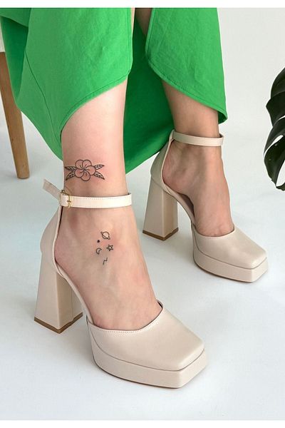 CONAHOME Kawer Beige Skin Heeled Shoes