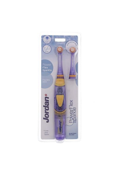 JORDAN Powerflex Sparkle Battery Operated Toothbrush Soft Assorted Colours