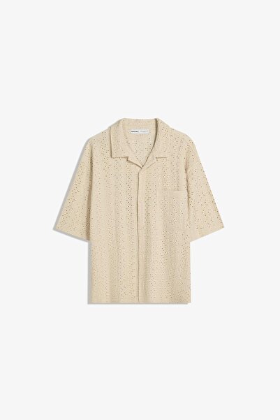 Bershka Kısa kollu nakışlı gömlek