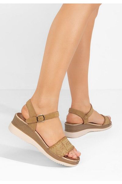 B T Shoes Sandale cu talpa ortopedica Lavone camel