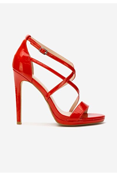 B T Shoes Kellye red thin heel sandals
