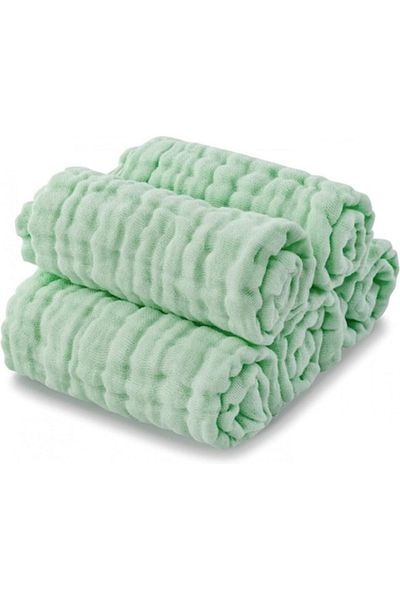 KERNOWSUN Set 5 prosoape KERNOWSUN din muselină pentru copii 30x30cm, Verde