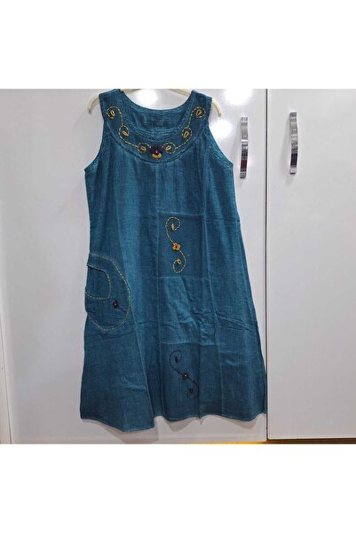 NUR TEKSTİL kadı zümrüt yeşil %100 Pamuk şile bezi el işlemeli nakış detaylı ...