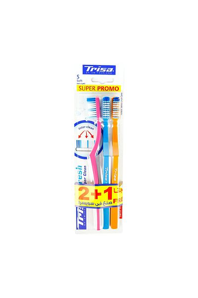 Trisa Toothbrush Fresh Super Clean Soft 2+1
