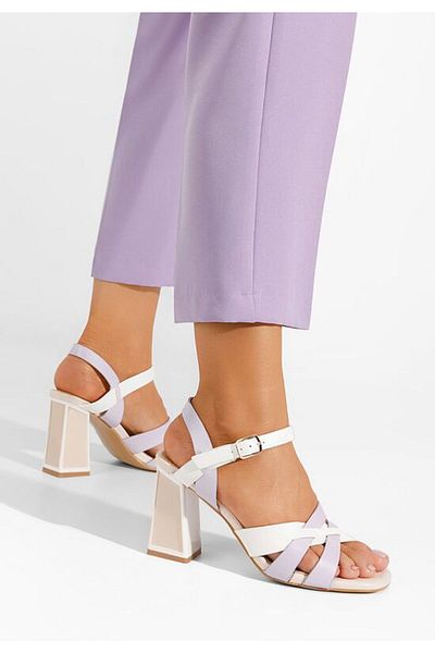 B T Shoes Sandale Viona mov cu aspect grosier