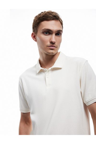 Koton Cotton Button Regular Fit Short Sleeve Polo Neck T-Shirt