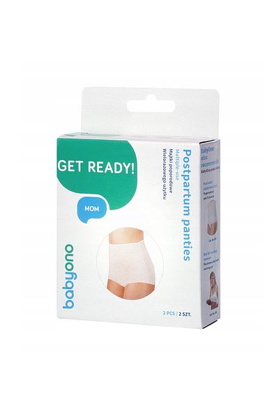 Babyono Set 2 chiloti postnatali reutilizabili 503 XXL, Alb