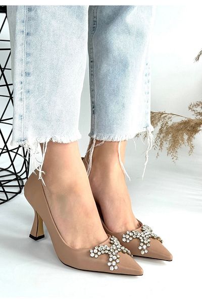 CONAHOME Teoni Nude Skin Heeled Shoes