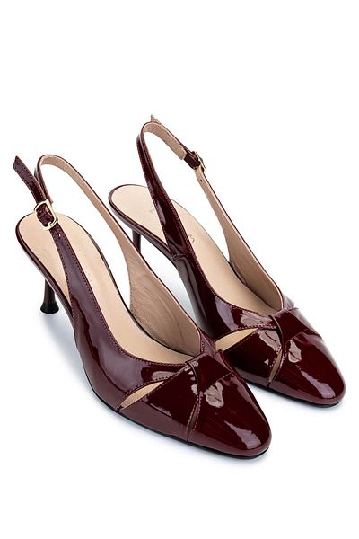 Tamer Tanca Women's Genuine Leather Cherry Heeled Shoes