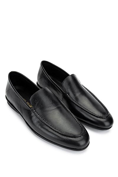 Tamer Tanca Men's Genuine Leather Black Loafer Shoes
