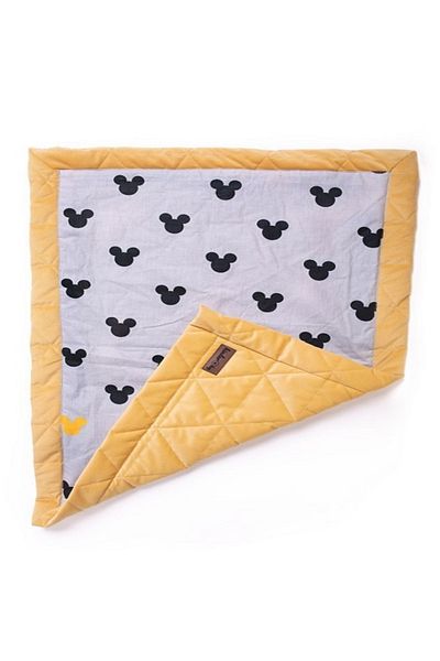 ekids Soft Touch Double-Sided Blanket, Velvet and Cotton, 50x70 cm, Mustard