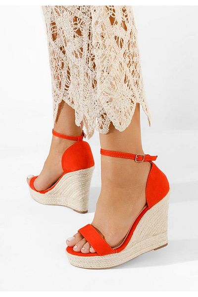 B T Shoes Sandale tip espadrile Dajana portocalii