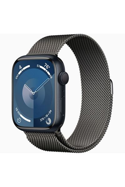 THD Milanese Metal Strap, Compatible with Apple Watch 45mm Series 9, Apple Watch SE 44mm, Black