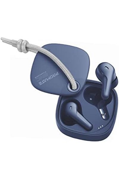 Promate Bluetooth Earbuds, Ergonomic-Fit True Wireless ENC Headphone with 4 Built-In Noise Cancellin