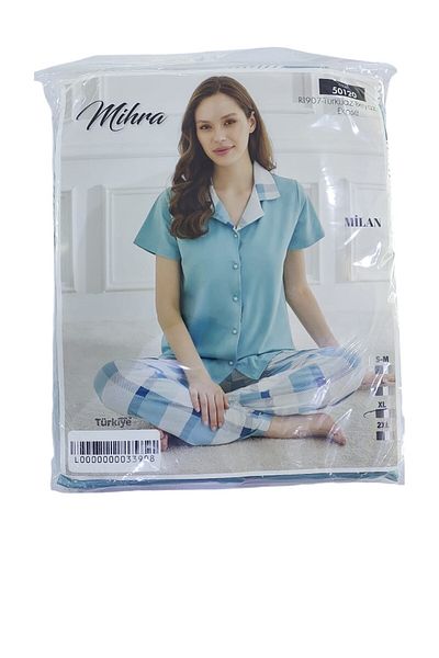 Mihra Milan Short Sleeve Button down Pajama Set