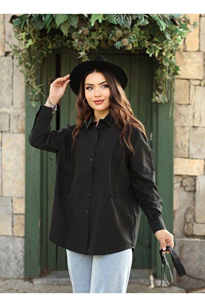 Dadali Dadali̇ Front Lace Detailed Belted Tuni̇K Si̇Yah