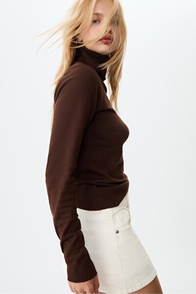 Stradivarius Basic balıkçı yaka örgü kazak
