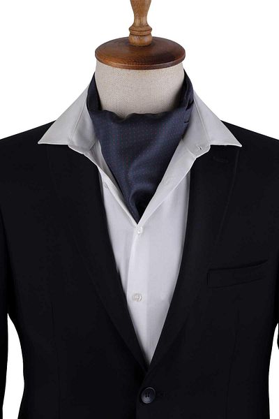Kravatkolik Smoked Dot Pattern Italian Silk Ascot Scarf K658
