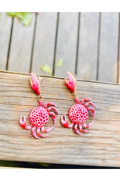 Markiz Takı Brand Pink Crab Earrings