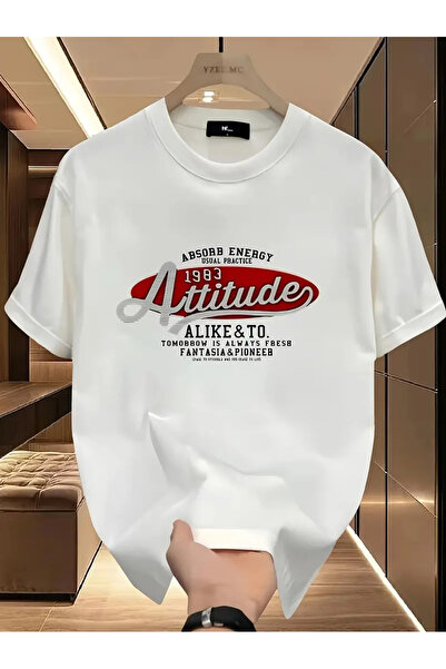 AEMİ Μπλουζάκι Unisex Attitude με στάμπα Oversize Crew Neck