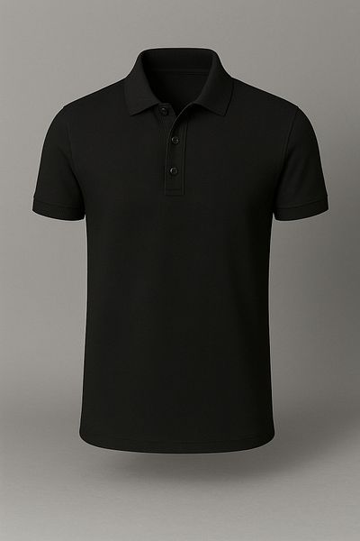 KaeLaurean Men's Black Polo Neck T-shirt