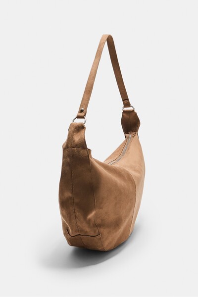 Stradivarius Maxi Suni Süet Omuz Çantası