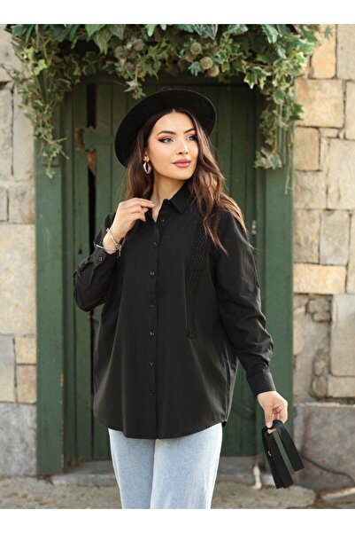 Dadali Dadali̇ Front Lace Detailed Belted Tuni̇K Si̇Yah