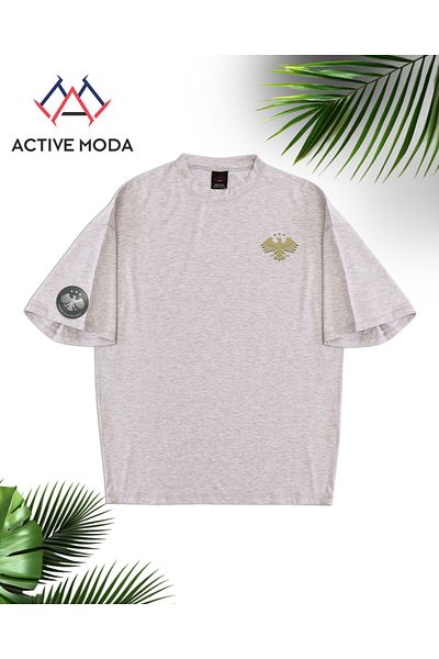 ACTIVE MODA -Men's Cotton Printed Gold Eagle Tshirt Oversize Big Size