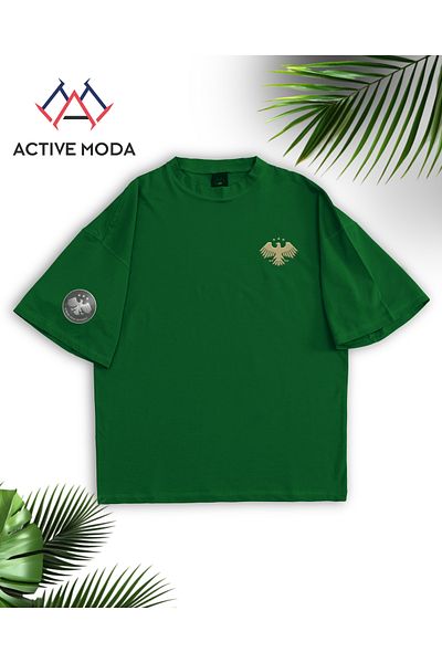 ACTIVE MODA -Men's Cotton Printed Gold Eagle Tshirt Oversize Big Size