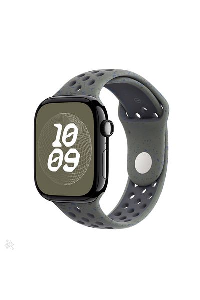 THD Sport Band with Holes, Compatible with Apple Watch 46mm Series 10, Apple Watch SE 44mm, Khaki
